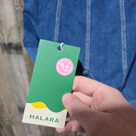 Halara Flex Tube Backless Bodycon Stretchy Knit Denim Mini Casual Dress NWT - Picture 4 of 5